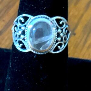 Sterling Silver Ring with pink stone